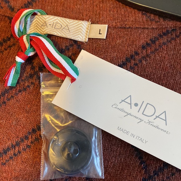 NWT Wool Knit Cardigan Coat by A.IDA, Italy, size L - Picture 4 of 6